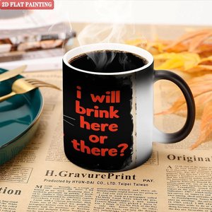 Mug en céramique noir givré de 11 oz, sensible à la chaleur, tasse vierge, cadeau de Thanksgiving - Product Image 5