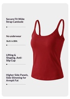 Débardeur Cami Rembourré Femme avec Soutien-Gorge Intégré, Court, Bretelles Fines, en Viscose, Couleur Unie, Coupe Ajustée, Idéal Soirées, Vente en Gros