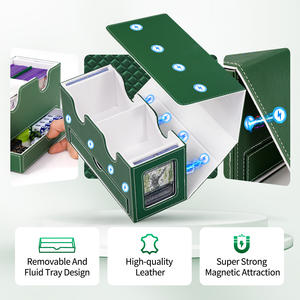 Boîte de rangement Juzi personnalisée en cuir PU écologique, portable, capacité 280+ cartes, chargement double face, pour cartes TCG Yu-Gi-Oh <span class=keywords><strong>et</strong></span> Pokémon - Product Image 5