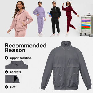 NIAAHINN Vente en gros – Uniforme de salon de beauté trois pièces couleur unie à prix réduit – Blouse unisexe extensible pour clinique et infirmière – Blouses médicales personnalisées - Product Image 4