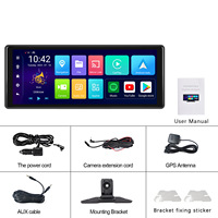 Autoradio avec écran tactile de 10,26 pouces, Carplay et Android Auto, caméra de tableau de bord, enregistreur, image de recul HD, navigation GPS, lecteur multimédia