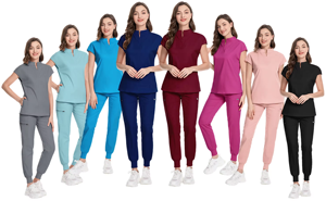 편안하고 통기성 컬러 맞춤형 병원 간호 스크럽 외과 유니폼 세트 미용 및 미용실 스크럽 유니폼 세트 - Product Image 5