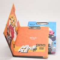 Carpeta de Anillas Triple Plegable Estilo Anime con Clip Metálico, Tablero de Escritura Plegable, Ecológica, Tamaño A4, Artículos Escolares