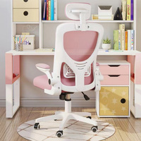 Chaise de bureau ergonomique réglable pour la maison, le bureau, les étudiants et les dortoirs, avec dossier relevable en maille et structure métallique, accoudoirs pivotants, idéale pour l'e-sport