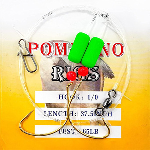 Gourami 6/12PCS用于冲浪捕鱼的盐水蓬帕诺钻机，带浮标的双滴蓬帕诺钻机，佛罗里达州海上冲浪捕鱼 - Product Image 6