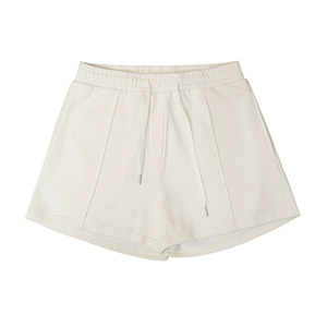 Breathable 100% Cotton French Terry 360GSM Sports <b>Shorts</b> Drawstring Waist Regular Fit Customized Logo for <b>Women's</b> Summer Comfort - Product Image 1