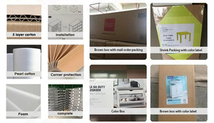 โต๊ะคอมพิวเตอร์สำนักงานบ้านทำจากไม้ + พื้นผิวโลหะปรับสีได้ - Product Image 5