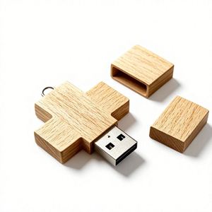 Memoria USB 2.0 de Alta Velocidad, Desmontable, Portátil, Ecológica, de Madera Maciza, con Anillo para Llaves, para Regalo Religioso de Iglesia, con Logotipo Personalizado - Product Image 4