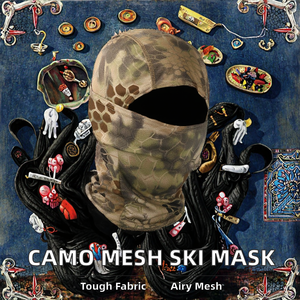 Custom Logo Full Face Fahrrad helm mit atmungsaktiver Camo Mesh Sturmhaube Outdoor Sport Ski maske zum Radfahren Angeln motorrad fahren - Product Image 3