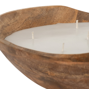 Candela Profumata in Ciotola Rustica, Legno di Mango Naturale, Piccola Decorazione per Interni ed Esterni - Product Image 4