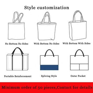 Sac à bandoulière portable avec logo imprimé personnalisable, nouvelle mode, grande capacité, sac fourre-tout en toile à rayures rouges pour femmes - Product Image 5