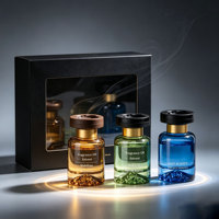 Bouteille diffuseur de parfum haut de gamme en verre vide de 120 ml, sans plomb, sans alcool, pour aromathérapie, avec base volcanique décorative