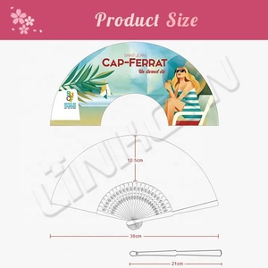 Abanico plegable de bambú portátil hecho a mano con patrón decorativo pintado para regalos de empresa o bodas - Product Image 4