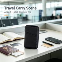 Portefeuille de voyage portable unisexe de grande taille, style anglais, en nylon, avec fermeture éclair et fermoir, imperméable, avec blocage RFID