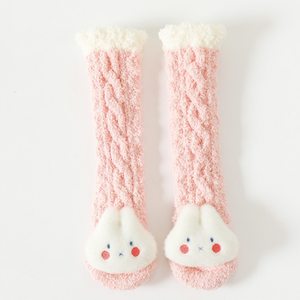 Chaussettes en peluche pour bébé, motif ours de dessin animé, hauteur du genou, pantoufles d'animaux 3d, chaussettes de maison épaisses et chaudes, pour garçons et filles, chaussettes en molleton de corail personnalisées, F-853 - Product Image 6