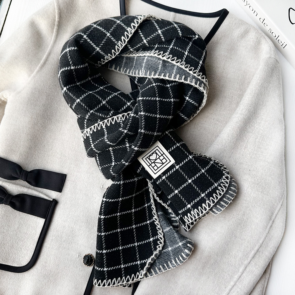 Black with small checkered edges