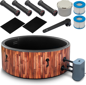 Bain à remous <span class=keywords><strong>gonflable</strong></span> <span class=keywords><strong>pour</strong></span> 4-6 personnes avec piscine ronde de massage à bulles <span class=keywords><strong>Spa</strong></span> au sol <span class=keywords><strong>pour</strong></span> usage domestique ou aventure <span class=keywords><strong>en</strong></span> plein air - Product Image 6