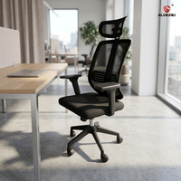 Chaise de bureau ergonomique en maille ALINUNU à prix de gros avec appui-tête et soutien lombaire