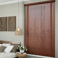 Persianas Venecianas de Madera Motorizadas al por Mayor, de Madera Sintética de Tilo, de 25mm, 35mm, 50mm, Hechas a Medida para Ventanas, Interiores, Oficinas y Hogares