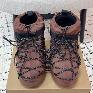 Bottes courtes de neige de haute qualité, marron, mode, tige en laine spatiale, bottes à la cheville pour femmes, épaisses, chaudes, légères, chaussures - Product Image 1