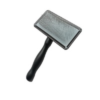 Brosse lissante en acier inoxydable Shernbao TSB-201 avec manche en bois pour le démêlage et le toilettage des chiens et des chats
