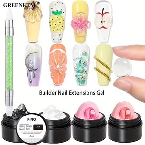 Logotipo personalizado 15 ML Extensor sólido Nail Art Escultura Gel Rosa Tipo duro No adhesivo Lavado libre DIY <span class=keywords><strong>Builder</strong></span> Nail Extensions Gel - Product Image 1