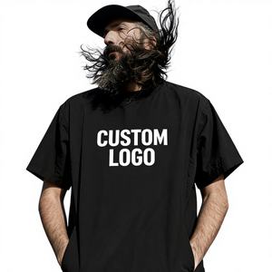 Camiseta Blanca Lisa de Nylon 100% Tejido Sólido Lavado, Ajuste Regular, 220Gsm, Peso Pesado, Antiarrugas, Estilo Vintage para Hombre al por Mayor - Product Image 1