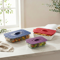 Universal Food Grade Silicone Reusable Microwave Food Covers Rectangle Silicone Food Storage Suction Lid