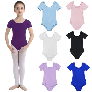 Leotardos de gimnasia de <span class=keywords><strong>Ballet</strong></span> <span class=keywords><strong>para</strong></span> niñas de alta calidad, Ropa de baile de bailarina de manga corta, disfraz de actuación de nailon Spandex - Product Image 1