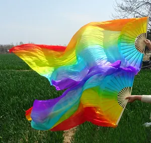 100 Colores, Velos de Seda Largos para Danza del Vientre, Velos de Bambú 100% Seda, Ropa de Danza, 1.2 metros, 1.5M, 1.8M, OEM - Product Image 1