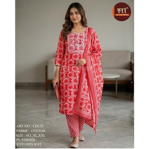 Costume en coton cousu pour femmes, best-seller, avec dupatta, pour les occasions spéciales, séchage rapide, design moderne, disponible à prix réduit - Product Image 1