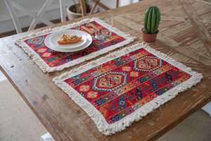 Sets de table floraux tissés naturels minimalistes d'été Anne's Wholesale pour table à manger - Product Image 5