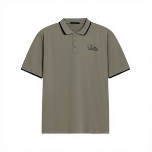 Camisa de Hombre Verde Oliva, Tejida en Algodón, Estilo Casual Premium, Manga Corta, Clásica y Moderna - Product Image 1