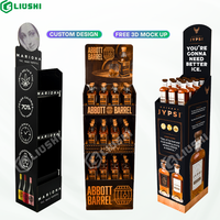 Cartons en carton d'alcool personnalisés Cocktail Vin Rhum Papier ondulé muet dans de la vodka présentoir en bouteille pour la vente au détail