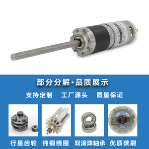 Motor de Engranajes Micro 28GM-395 con Eje Roscado de 6mm, 12V 24V DC, Caja de Engranajes Planetaria de Imán Permanente - Product Image 4