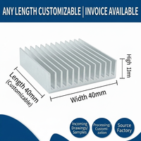 Radiateur en profilé d'aluminium série GLG 6000, 40x40mm, à dents haute densité, inserts haute puissance, dissipateur thermique, soudage, pliage, découpe