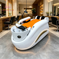 Lit de massage électrique de luxe haut de gamme, directement de l'usine, avec chauffage du dossier et éclairage LED pour salons de coiffure professionnels