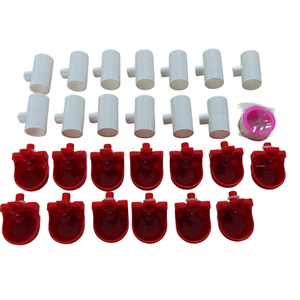Nouveau Kit d'abreuvement automatique pour volailles à 13 stations, avec tétine croisée, coupelle, raccord en PVC, filetage et ruban adhésif, pour l'alimentation en eau des poulets, canards, lapins, cailles en élevage - Product Image 4