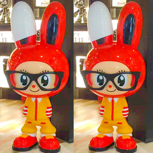 Sculpture géante de monstre rouge de dessin animé S59 pour place publique extérieure. Résistant aux UV, en fibre de verre, fait main, écologique, autoportant, résistant aux intempéries - Product Image 5