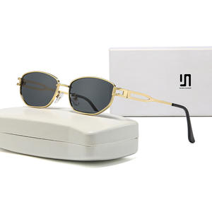 Nouvelles lunettes de soleil œil de chat de style européen et américain, monture métallique, protection UV400, pour femmes, tendance, type 3, noires - Product Image 2