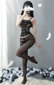 Сексуальное кружевное нижнее белье, женский прозрачный комбинезон с открытой промежностью, Боди Чулки для секса, с лямками, с открытой спиной - Product Image 2