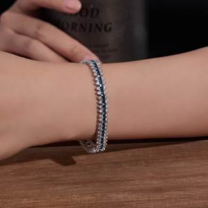 Pulsera de tenis de moda al por mayor, pulsera de mujer de circón chapado en rodio, joyería de eslabones de cadena - Product Image 2