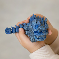 Figurine de lion chinois articulée imprimée en 3D en gros, statue de lion porte-bonheur oriental, décoration cadeau en vrac