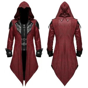 Veste <span class=keywords><strong>Cosplay</strong></span> Assassin médiévale chaude d'<span class=keywords><strong>Assassins</strong></span> <span class=keywords><strong>Creed</strong></span> Vintage Streetwear vêtements d'extérieur à capuche pour Halloween ou Noël - Product Image 5