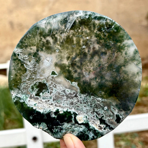 Vente en gros de plaques d'agate mousse naturelle polies, pierres de guérison en cristal, plaques d'agate paysagère, décoration intérieure, cadeau en cristal - Product Image 3