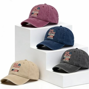 Gorra de Béisbol de Mezclilla Lavada Estilo Vintage, con Estampado Digital del 250 Aniversario de EE. UU., Bandera Americana, Ajustable - Product Image 5