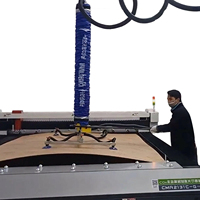 Lève-charge pneumatique à ventouses pour manipulateur de grue à panneaux de bois avec 2 ventouses et rotation à 360° pour levage en entrepôt