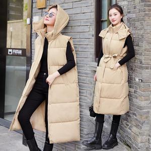 <span class=keywords><strong>Gilet</strong></span> <span class=keywords><strong>long</strong></span> matelassé à capuche pour <span class=keywords><strong>femme</strong></span>, style automne-hiver, couleur unie, chaud et décontracté - Product Image 2