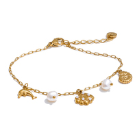 Bracelets/Bracelets rigides tendance en acier inoxydable plaqué or 14 carats de haute qualité avec perles géométriques pour femmes, hypoallergéniques, vente en gros