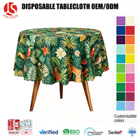 Nappe jetable en plastique PE solide, motif forêt tropicale, imperméable, résistante à l'huile, écologique et durable pour les fêtes estivales à la piscine